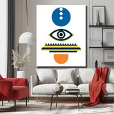 Painting by numbers art minimalism eye colorful circles